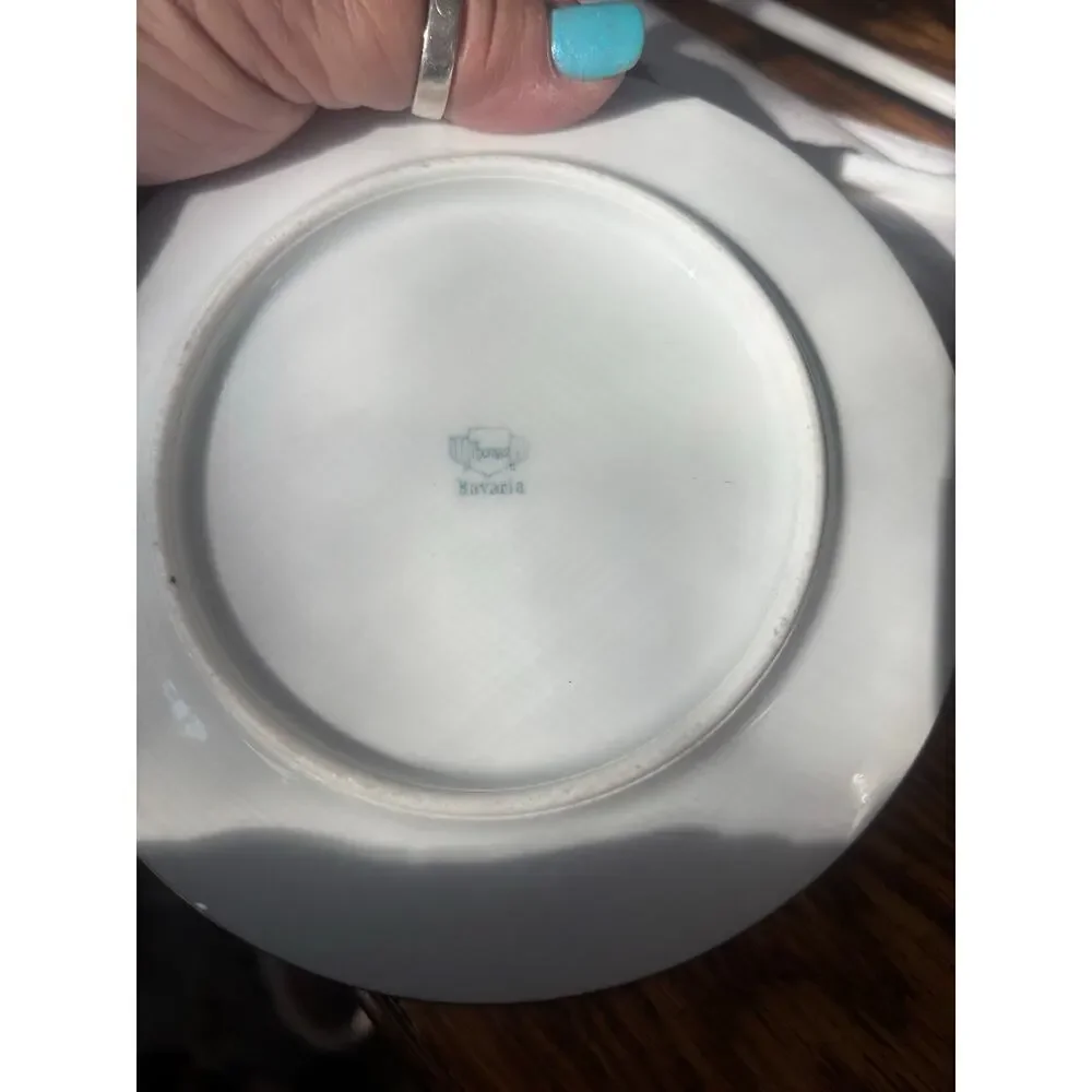 Hand Painted Appetizer Dessert Plates Floral Made in Bavaria Not Matching Set